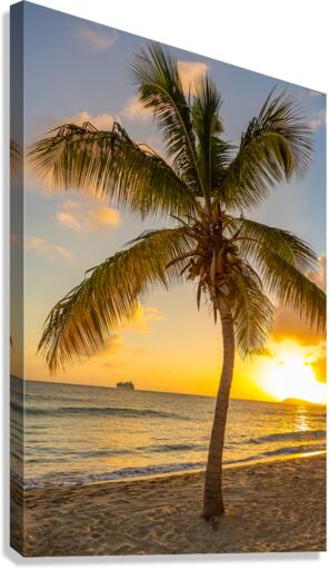 Cruise ship leaves St Thomas Canvas Print