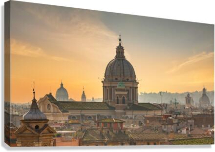 Skyline of Rome towards San Carlo al Corso  Impression sur toile