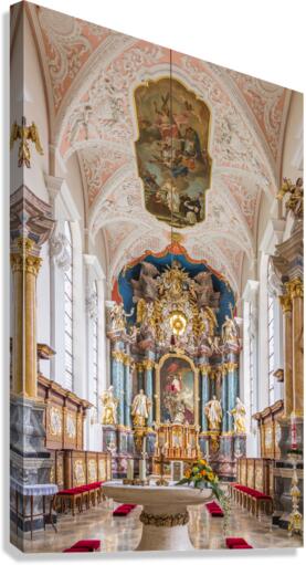 Interior Parish Church Gerlachsheim Germany  Canvas Print