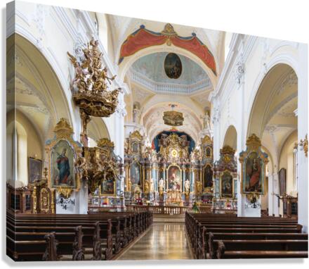 Interior Parish Church Gerlachsheim Germany Canvas Print