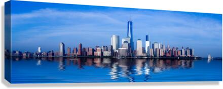 Panorama of Lower Manhattan at dusk Canvas Print