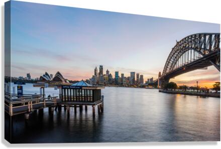 Dramatic panoramic sunset photo Sydney harbor  Canvas Print