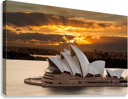 Dramatic dawn photo Sydney Opera House  Impression sur toile