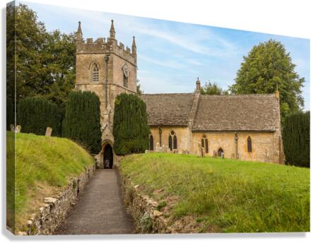 Old Church in Cotswold district of England  Canvas Print