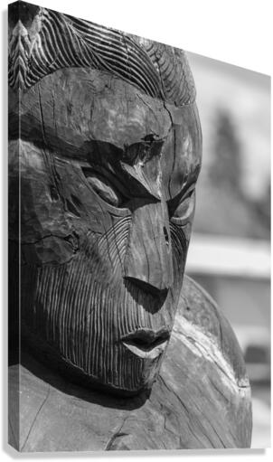 Maori carved head at Whakarewarewa  Impression sur toile