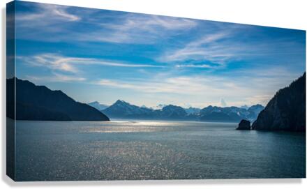Panorama of mountains by Resurrection bay near Seward in Alaska  Canvas Print