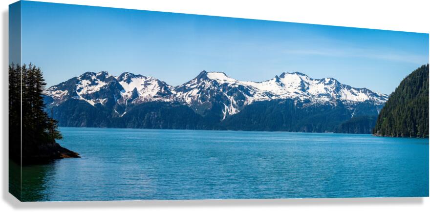 Panorama of mountains by Resurrection bay near Seward in Alaska  Impression sur toile