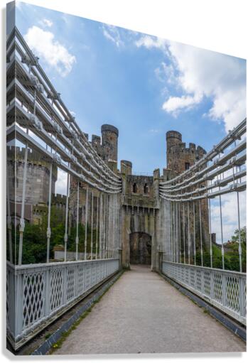 Thomas Telford suspension bridge to the Castle in Conwy  Impression sur toile