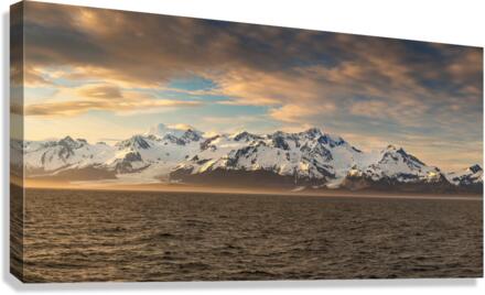 Sunset by Mt Fairweather and the Glacier Bay National Park  Impression sur toile