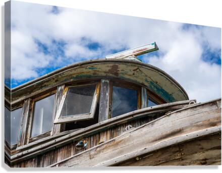 Detail of abandoned fishing boat at Icy Strait Point  Canvas Print