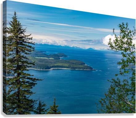 Panorama of the mountain range at Icy Strait Point in Alaska  Canvas Print