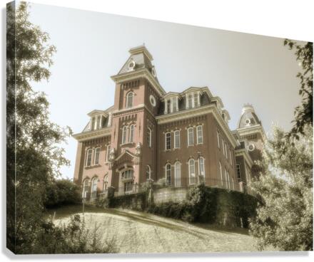 Sepia of Woodburn Hall at WVU in Morgantown  Impression sur toile