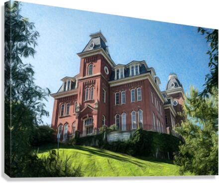 Pencil sketch of Woodburn Hall at WVU in Morgantown  Impression sur toile