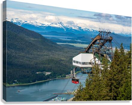 GoldBelt tram suspended above the city of Juneau Alaska  Impression sur toile
