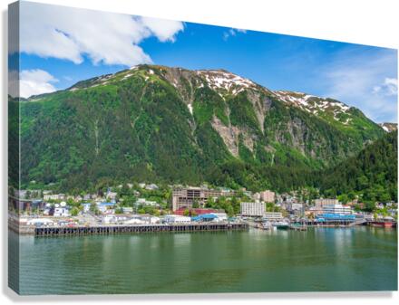 City of Juneau in Alaska seen from the water in the port  Canvas Print