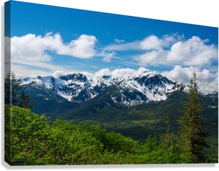 View from Mount Roberts toward Mt Bradley above Juneau Alaska  Impression sur toile