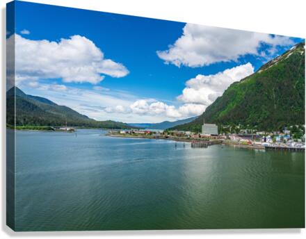 City of Juneau in Alaska seen from the water in the port  Canvas Print