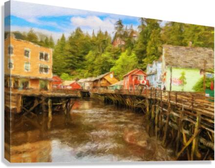 Impression of Creek Street in Ketchikan Alaska  Canvas Print
