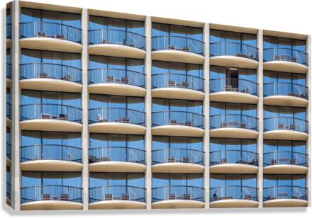 Pattern of hotel room balconies   Canvas Print