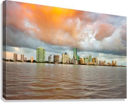 Dawn view of Miami Skyline   Impression sur toile