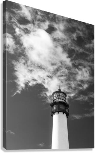Monochrome Cape Florida lighthouse in Bill Baggs  Canvas Print