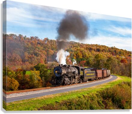 WMRR Steam train powers along railway  Canvas Print