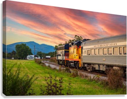 Potomac Eagle train in the evening  Canvas Print