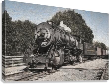 Charcoal WMSR Steam train in Frostburg  Impression sur toile