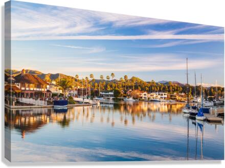 Early light over homes and boats ventura  Canvas Print