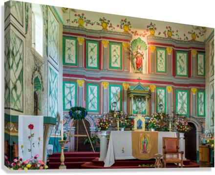Detail of altar of the church at Santa Ines Mission  Canvas Print