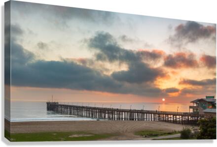 Sunset at dusk Ventura pier California  Impression sur toile
