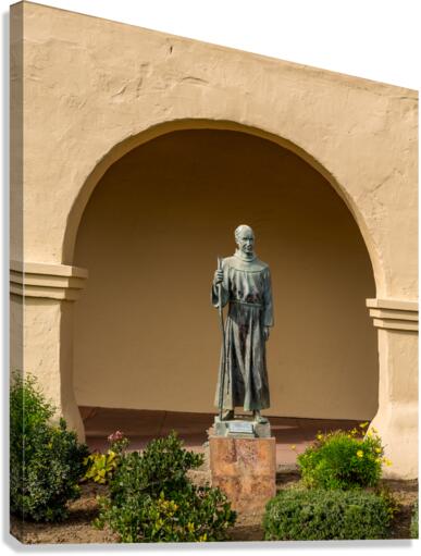 Father Junipero Serra statue Santa Ines Mission  Canvas Print
