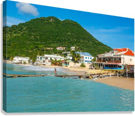 Beach at Grand Case in St Martin Caribbean Canvas Print