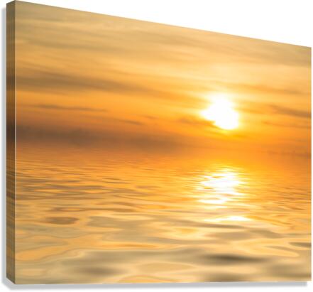 Sunset over calm ocean or sea  Impression sur toile