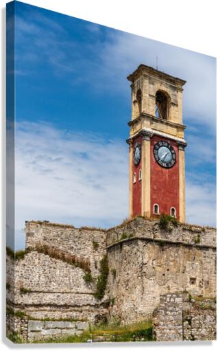 Clock tower in old fortress on Corfu  Impression sur toile