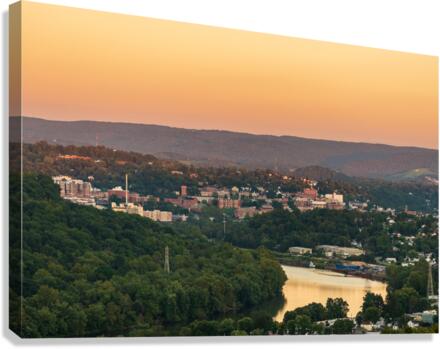 Sunset over Downtown Morgantown  Canvas Print