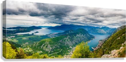 View of Bay of Kotor from Serpentine road Canvas Print