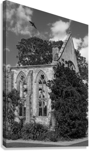 Abandoned historic British church monchrome  Impression sur toile