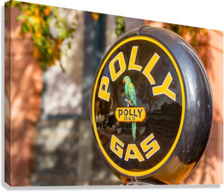 Reflections in Polly Gas pump  Canvas Print