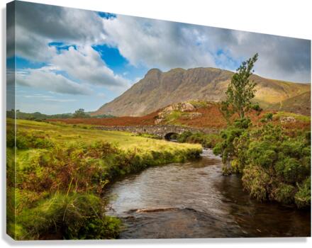 Stone bridge over river by Wastwater  Canvas Print
