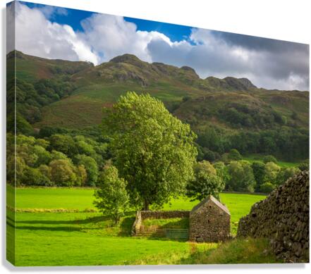 Old stone farm building in Lake District  Canvas Print