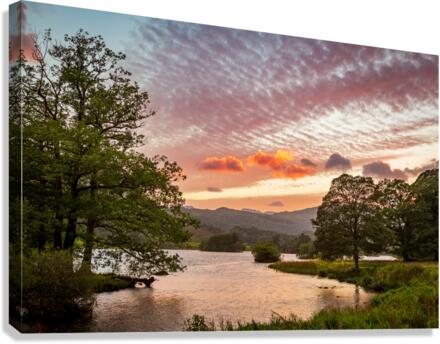 Sunset over Rydal Water in Lake District  Canvas Print