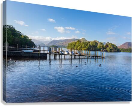 Boats on Derwent Water in Lake District  Impression sur toile