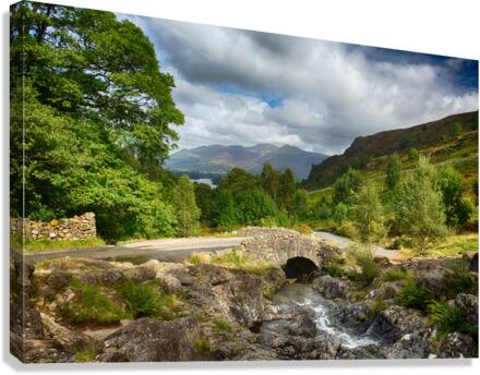 Ashness Bridge over small stream in Lake District  Canvas Print