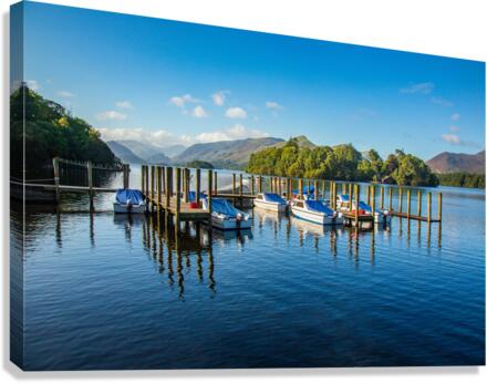 Boats on Derwent Water in Lake District  Canvas Print