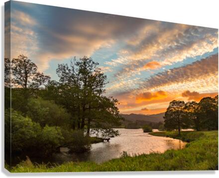 SUNSET OVER RYDAL WATER IN LAKE DISTRICT STEVE HEAP  Canvas Print