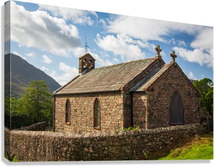 Old stone church in Buttermere Village  Canvas Print