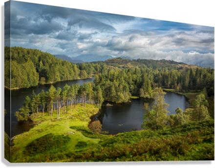 Clouds over Tarn Hows in English Lake District  Impression sur toile