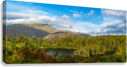 Panorama of Tarn Hows in English Lake District  Canvas Print