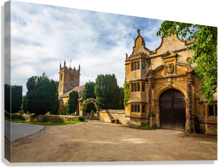 Stanway House and St Peters Church Stanton  Canvas Print
